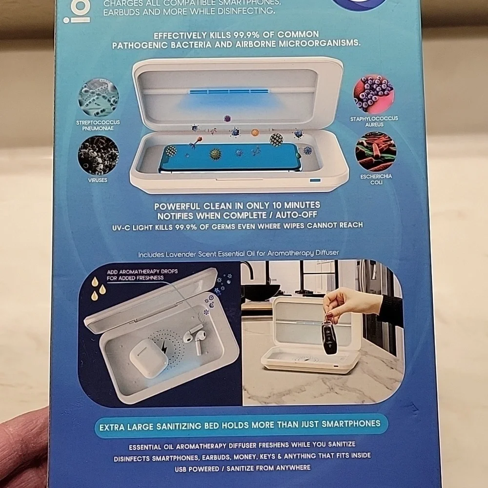 Wireless charger and UV sanitizer